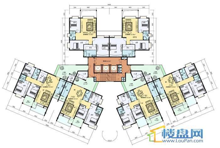 4号楼偶数层平面图