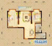 鸿基文昌苑B1户型 2室2厅1卫1厨