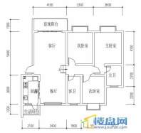 华屹锦城I组团12#1-2单元户型3室2厅1卫1厨