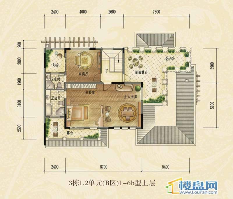 洋房复式3栋1.2单元（B区）1-6b型上层 总建筑面积约280㎡.jpg