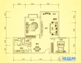 锦绣蓝湾4、8栋户型三2室2厅1卫1厨