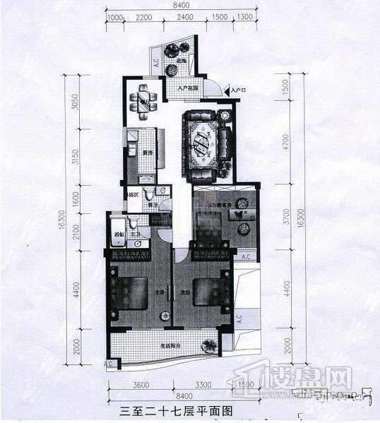 洋中花园文景苑户型图