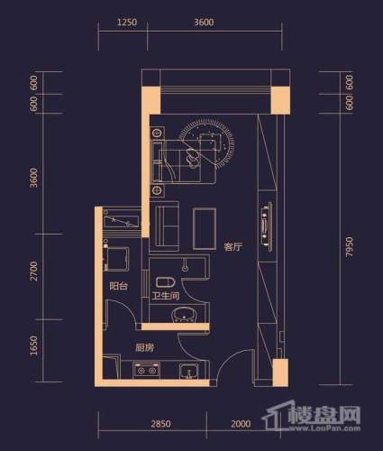 勤诚达雅阁国际一居户型