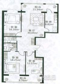 观澜宝邸户型图A4户型 