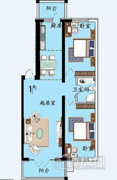 绿色新城户型图1#F户型 