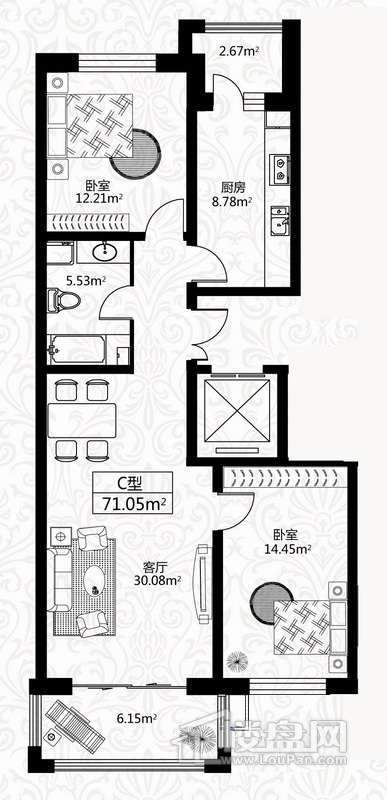 户型图10号楼1单元