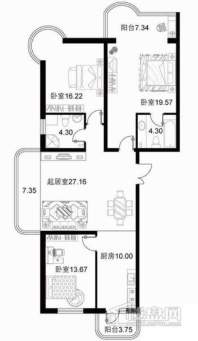 宝融上元府邸户型图高层A户