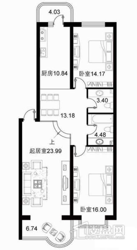 宝融上元府邸户型图错层C户