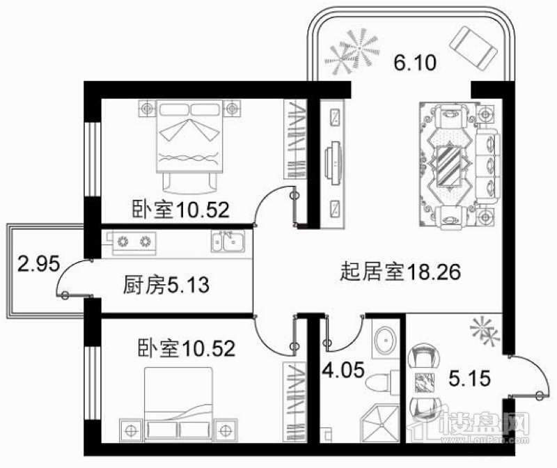 宝融上元府邸户型图多层A户 