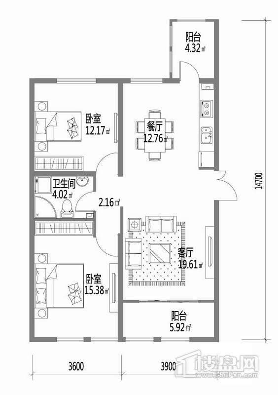 金域蓝城户型图G9 户 