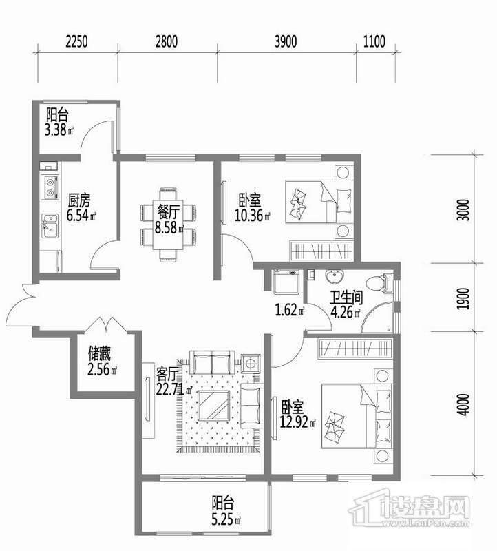 金域蓝城户型图G10户 