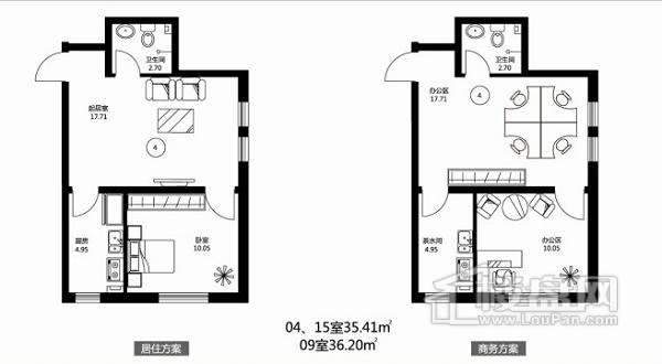 金域蓝城户型图SOHO D户型 