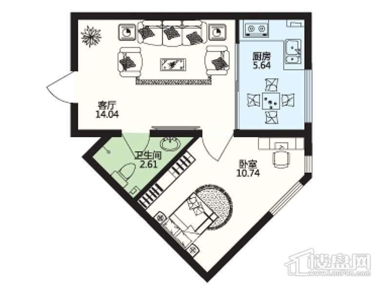 金域蓝城户型图33.00m2 