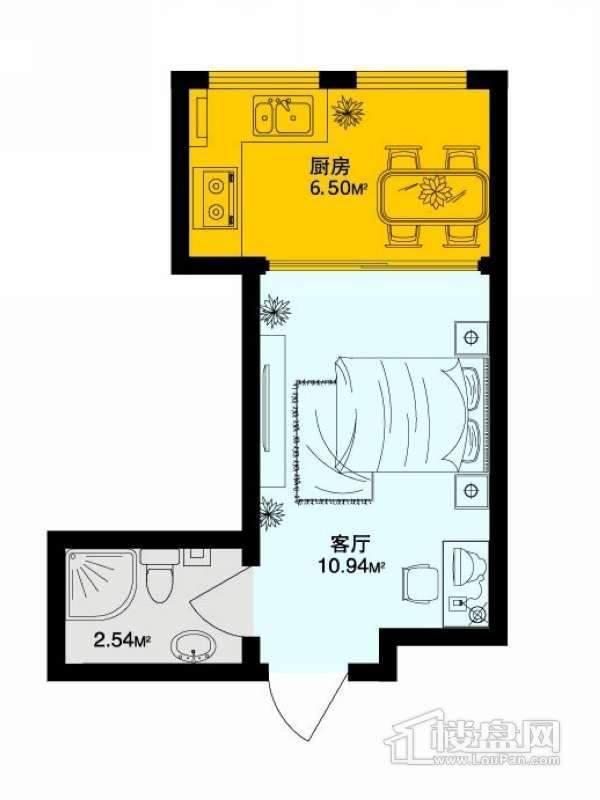 金域蓝城户型图SOHO2.0 B户 