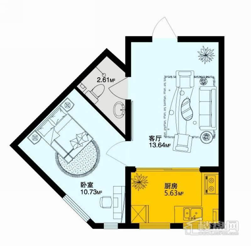 金域蓝城户型图SOHO2.0 F户 