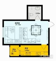 金域蓝城户型图SOHO2.0 J户