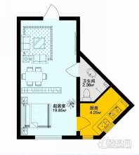 金域蓝城户型图SOHO2.0 K户 