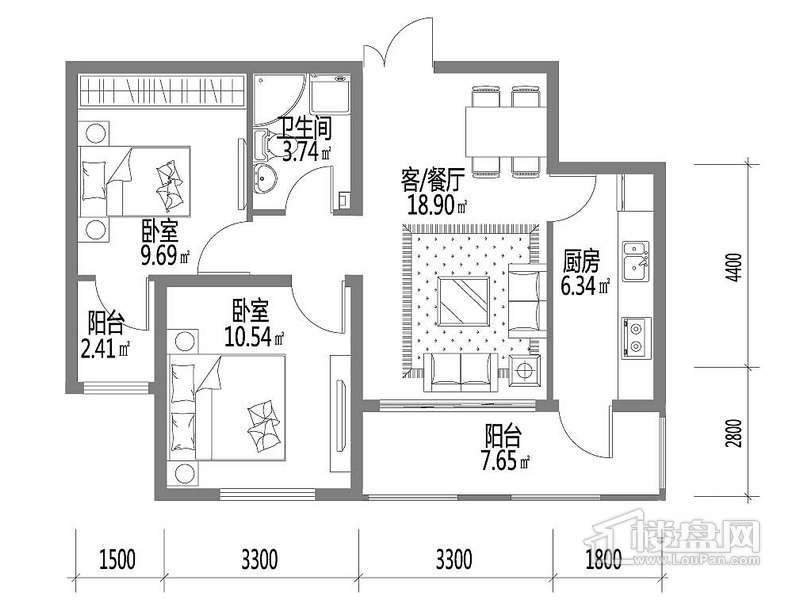 金域蓝城户型图G9户型 