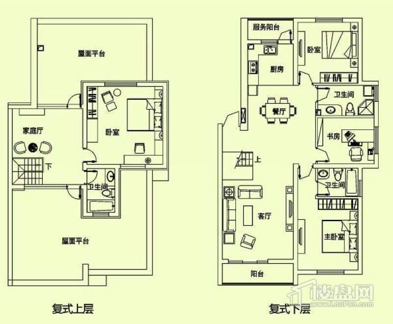 滨才城户型图复式户型 3室 