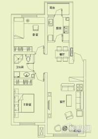 滨才城户型图2室 