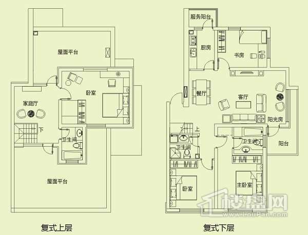 滨才城户型图复式户型 