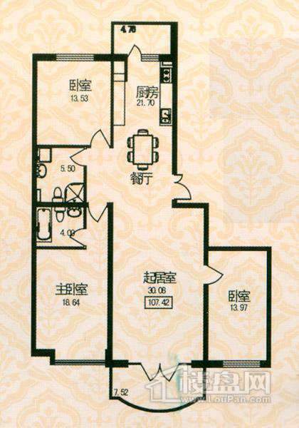 福宏名城户型图3室 