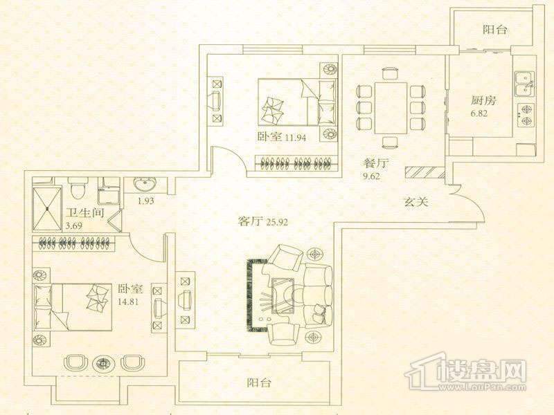 悦城户型图G1-G2A户型图 2 