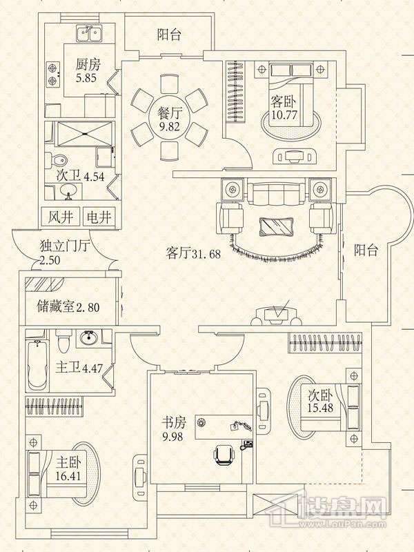 悦城G4-5号楼户型 4 