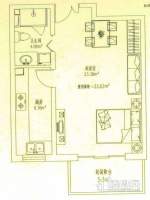 悦城户型一 1室1卫1 