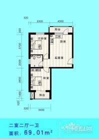 馨合佳园二室二厅一卫户型图