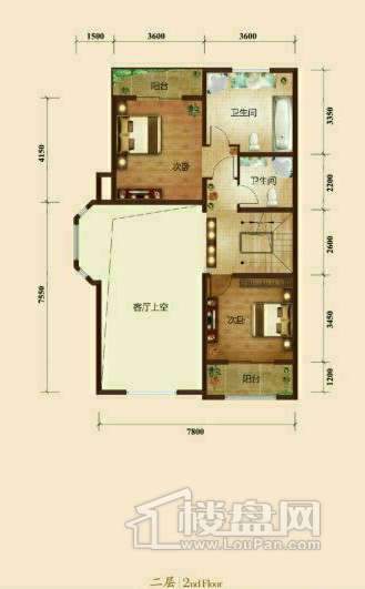 五矿正信榕园一期别墅a1户型2层3室2厅3卫1厨