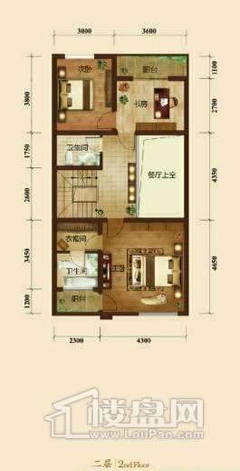 五矿正信榕园一期别墅b2户型2层3室2厅5卫1厨