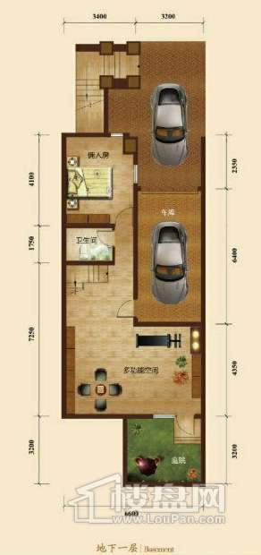 五矿正信榕园一期别墅b2户型地下1层3室2厅5卫1厨