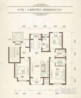 多层标准层H户型