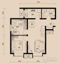 公寓18F标准层B户型2室2厅1卫