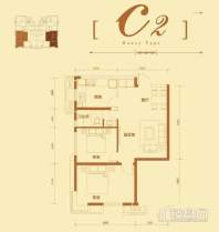 3号楼标准层C2户型2室1厅1卫1厨 78.60㎡