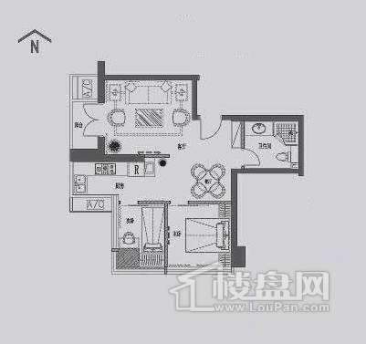 丽晶馆A2户型1室1厅1卫