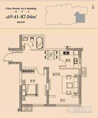 6号楼标准层一室户型1室1厅1卫