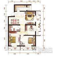 、9#楼标准层suite-B1户型图3室2厅2卫2厨 