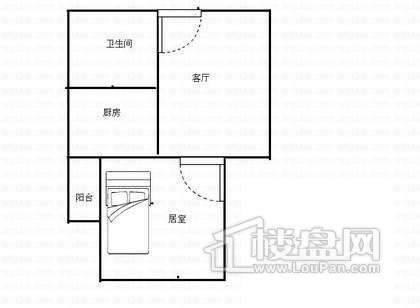 户型图1室1厅1卫1厨1