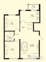 香悦蓝天下G户型2室1厅1卫1厨 