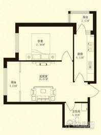 香悦蓝天下K户型1室1厅1卫1厨