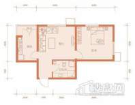 公园201041#、42#、43#楼标准层1A户型1室1厅1卫1厨 61.00㎡