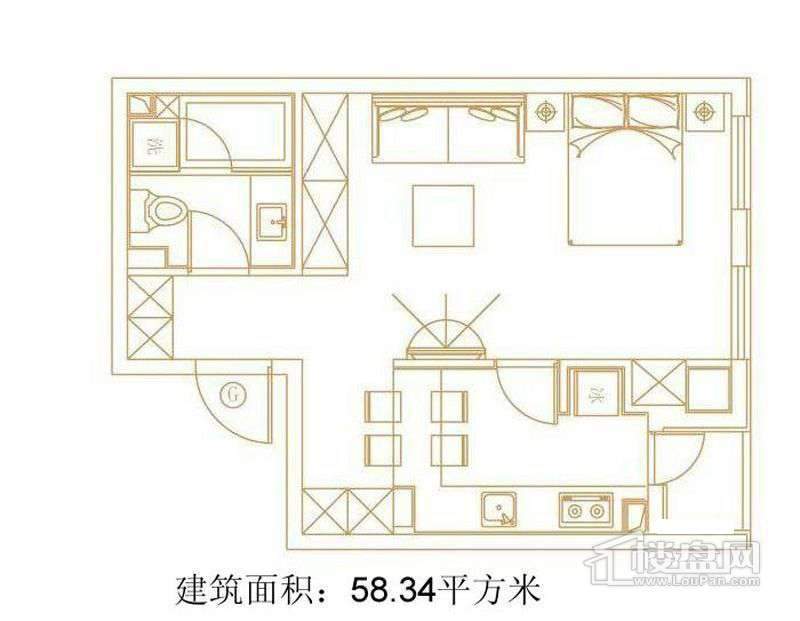 1号楼标准层G户型