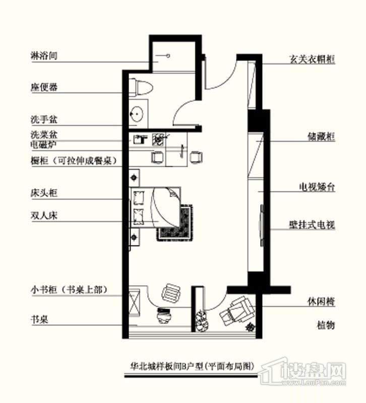公寓高层标准层B户型