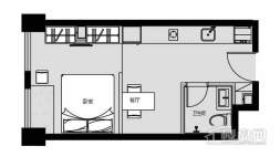 一期B座标准层D户型1室1厅1卫 41.00