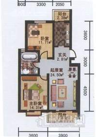 幸福时代花园高层标准层B1户型