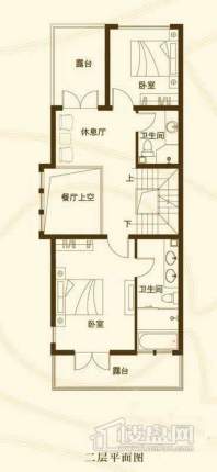 别墅D户型二层平面图