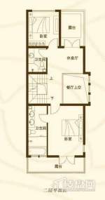 别墅F户型二层平面图