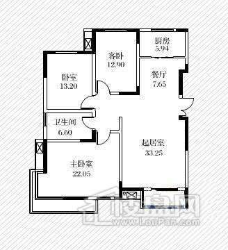 高层标准层H户型（售罄）3室2厅1卫 126.00㎡.jpg